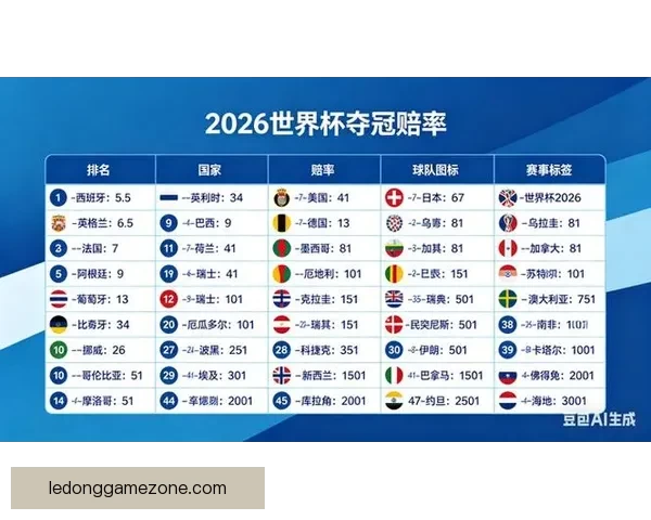 世界杯体育竞猜赔率分析与预测 精准把握热门球队胜负走势